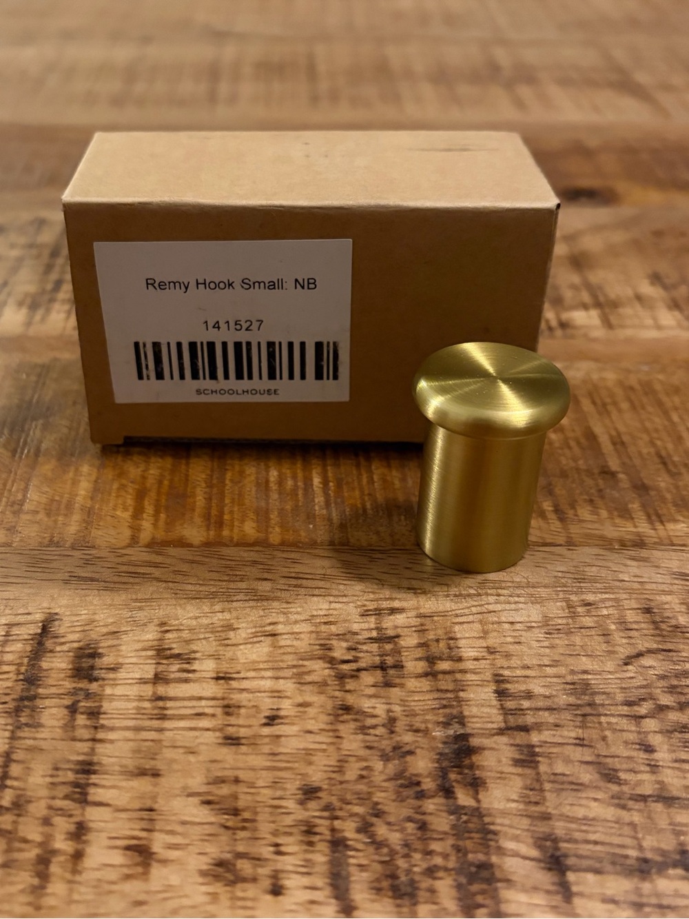NEW Schoolhouse Remy Single Hook Natural Brass